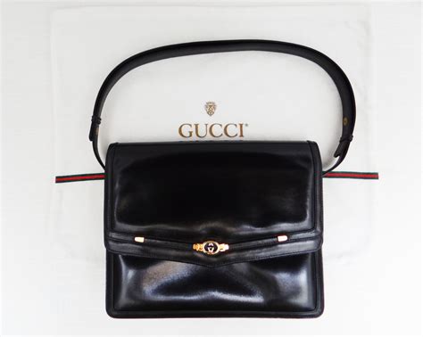 vintage black gucci bag|authentic vintage gucci handbag.